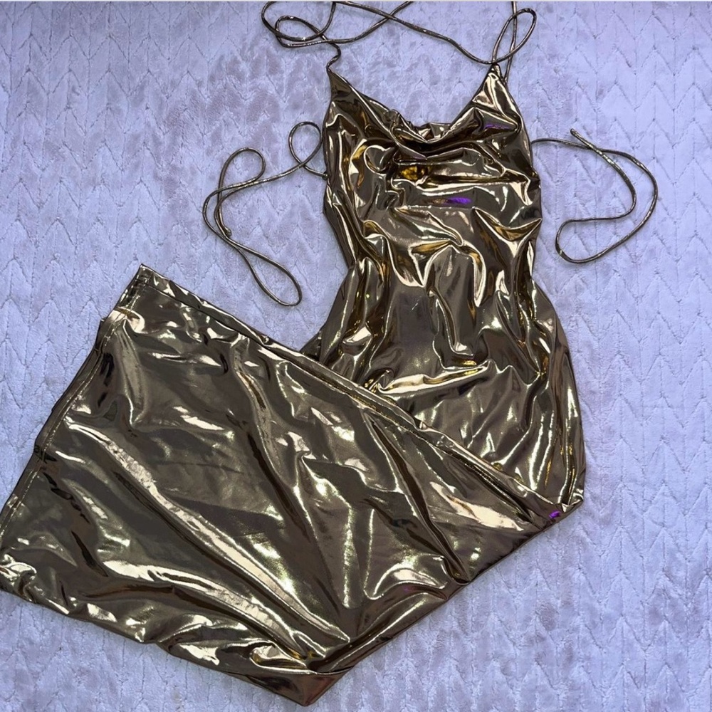 Gold Metallic Dress
